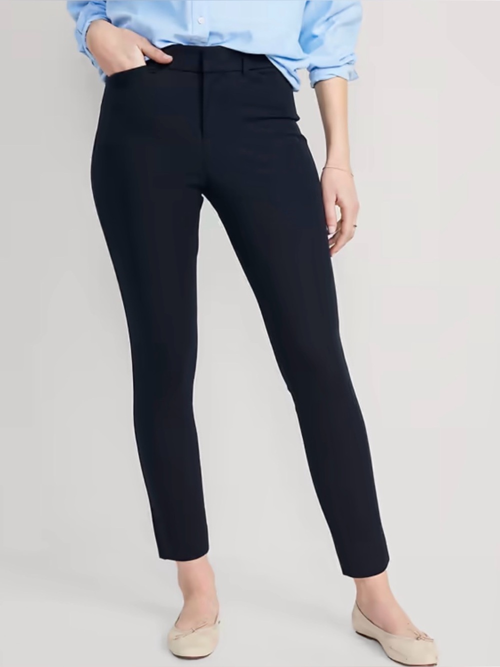 NWOT Old Navy Women's High Rise Curvy Pixie Secret-Smooth Pockets 10 Color: Navy